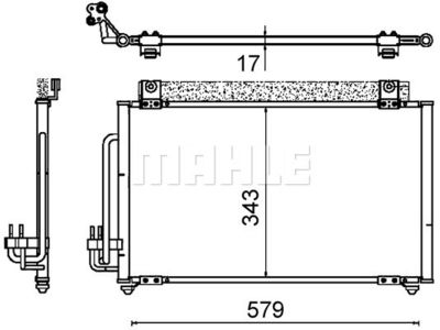 Конденсатор, кондиционер MAHLE AC 647 000S для KIA RIO