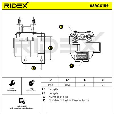 запалителна бобина RIDEX 689C0159