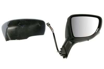 Zijspiegel Rechts (elektrisch, in reliëf, met verwarming, assistent rijstrookverandering, under-coated, elektrisch opklapbaar, met indicator, met temperatuursensor) past: RENAULT CAPTUR I 06.17-12.19