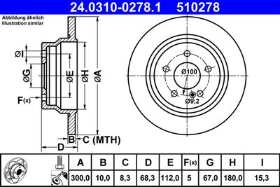 Tarcza hamulcowa 1szt POWER DISC ATE 24.0310-0278.1 produkt