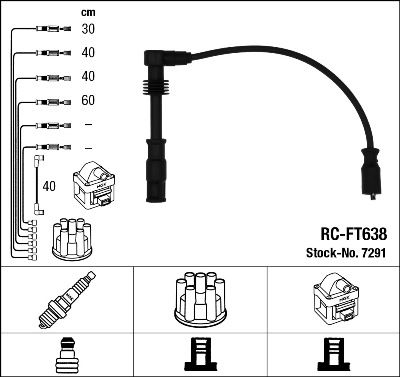 Комплект проводов зажигания NGK 7291 для FIAT ELBA