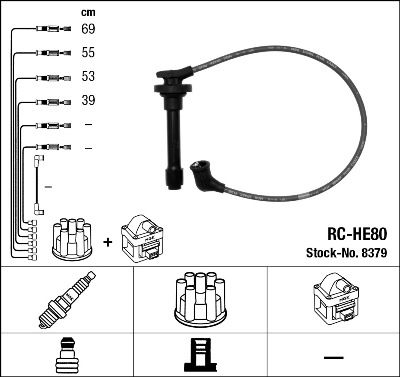 Комплект проводов зажигания NGK 8379 для HONDA ACCORD