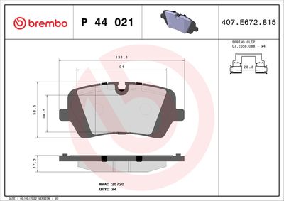 BREMBO Remblokkenset, schijfrem PRIME LINE (P 44 021)