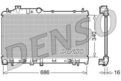 Радиатор, охлаждение двигателя DENSO DRM36008 для SUBARU OUTBACK