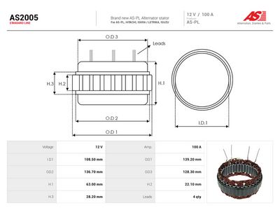 Stator, dynamo AS-PL AS2005