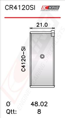 Черупка на биелен лагер KING CR4120SI0.75