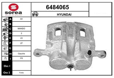 STARTCAR 6484065 Тормозной суппорт  для HYUNDAI TERRACAN (HP) 2.9 CRDi 4WD
