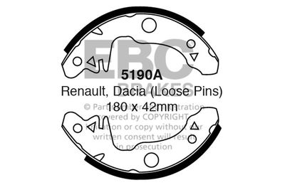 Комплект тормозных колодок EBC Brakes 5190A для DACIA 1310