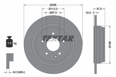 Тормозной диск TEXTAR 93123503 для MERCEDES-BENZ VIANO