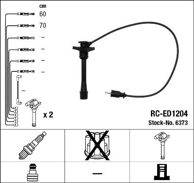 Комплект проводов зажигания NGK 6373 для DAIHATSU TERIOS