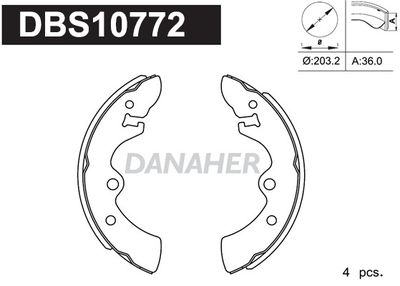 Комплект тормозных колодок DANAHER DBS10772 для YULON YULON