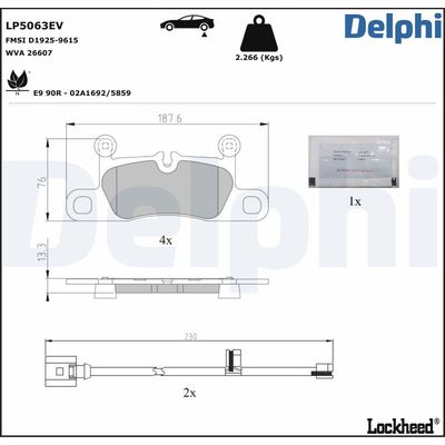 Brake Pad Set, disc brake LP5063EV