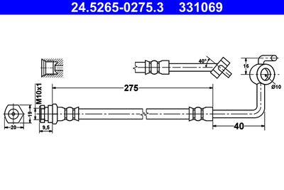 Тормозной шланг ATE 24.5265-0275.3 для MAZDA MX-5