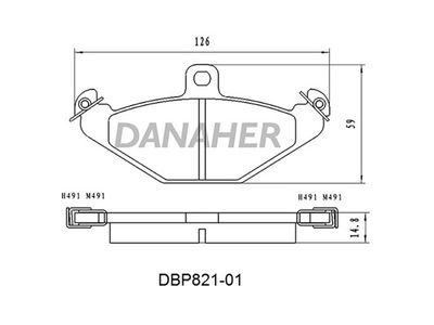 Комплект тормозных колодок, дисковый тормоз DANAHER DBP821-01 для FIAT 130