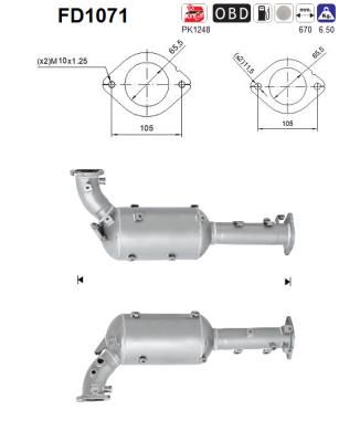 Filtr sadzy / filtr cząstek stałych, układ wydechowy AS B0802EC00A