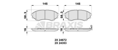 Комплект тормозных колодок, дисковый тормоз BRAXIS AB0178 для FORD RANGER