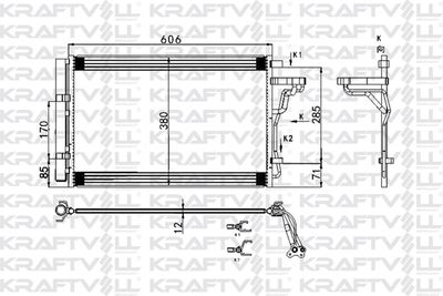 Конденсатор, кондиционер KRAFTVOLL GERMANY 08060067 для KIA SOUL