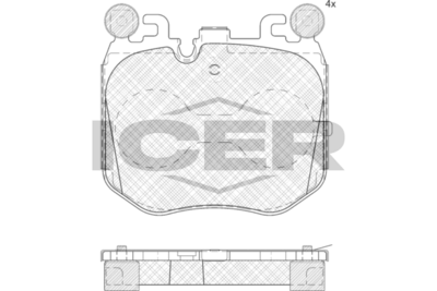 комплект спирачно феродо, дискови спирачки ICER 182530