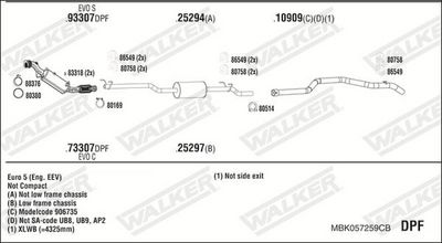 ABGASANLAGE WALKER MBK057259CB