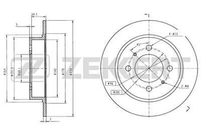 ZEKKERT BS-6088 Тормозные диски  для NISSAN SUNNY III Hatchback (N14) 2.0 D