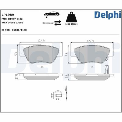 Brake Pad Set, disc brake LP1989