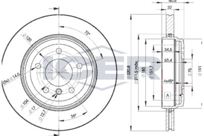 спирачен диск ICER 78BD6073-2