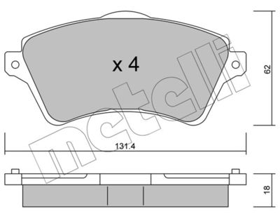 METELLI 22-0349-0 Тормозные колодки и сигнализаторы  для LAND ROVER FREELANDER I (L314) 1.8 i 16V 4x4