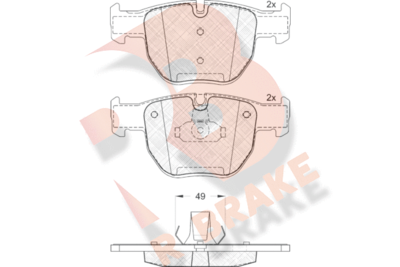 R BRAKE RB1574 Тормозные колодки и сигнализаторы  для LAND ROVER RANGE ROVER III (L322) 3.6 D 4x4