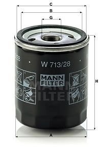 MANN-FILTER W 713/28 Масляний фільтр для MG (Мджи)