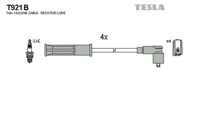 Комплект проводов зажигания TESLA T921B для RENAULT THALIA