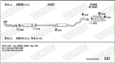 ABGASANLAGE WALKER HOH08366A
