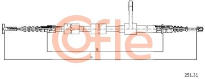COFLE 92.251.31 Трос ручного тормоза  для ALFA ROMEO 156 (Альфа-ромео 156)