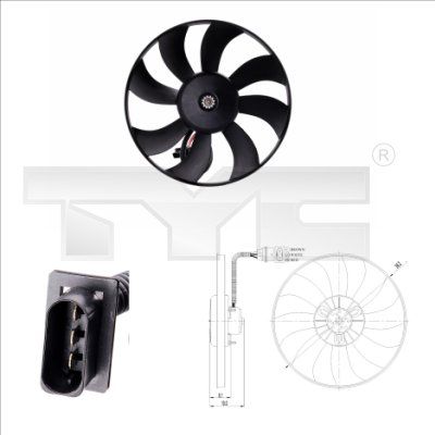 TYC 837-0020 Вентилятор системы охлаждения двигателя  для SKODA ROOMSTER (Шкода Роомстер)