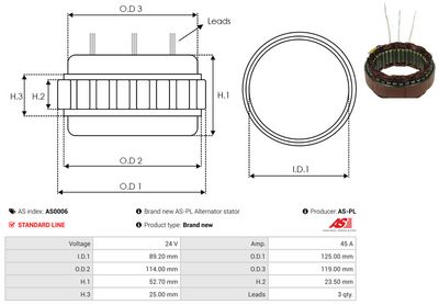 STATOR GENERATOR AS-PL AS0006 1