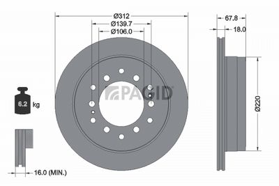Tarcza hamulcowa PAGID 54701NC