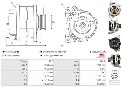 GENERATOR / ALTERNATOR AS-PL A6148 4