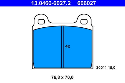 Комплект тормозных колодок, дисковый тормоз ATE 13.0460-6027.2 для OPEL DIPLOMAT