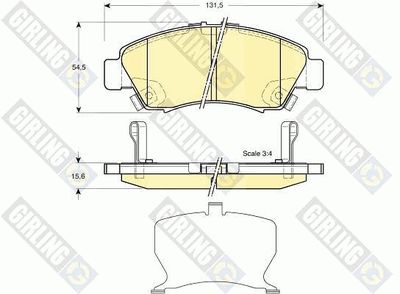 Комплект тормозных колодок, дисковый тормоз GIRLING 6132129 для HONDA CAPA