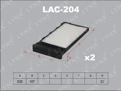 LYNXauto LAC-204 Фильтр салона  для NISSAN MICRA II (K11) 1.0 i 16V