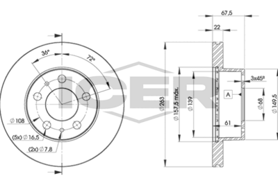 спирачен диск ICER 78BD9131-2