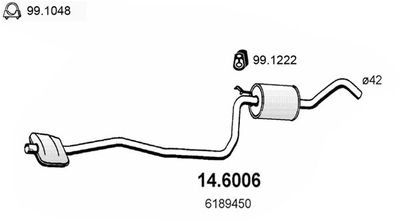 ASSO 14.6006 Глушитель выхлопных газов  для FORD FIESTA IV (JA_, JB_) 1.8 D