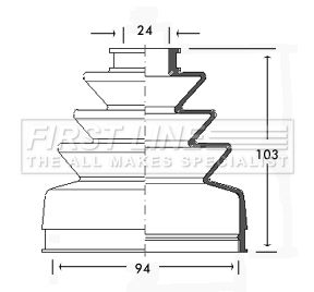 Bellow, drive shaft FIRST LINE FCB2429