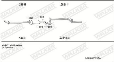 SISTEM DE ESAPAMENT WALKER MBK008679AA