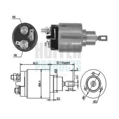Elektromagnetický spínač, startér HOFFER 46030