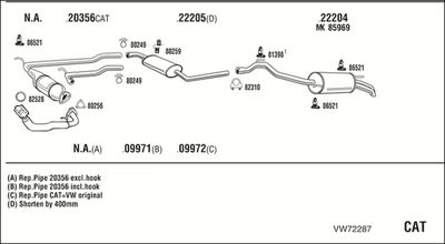 SISTEM DE ESAPAMENT WALKER VW72287
