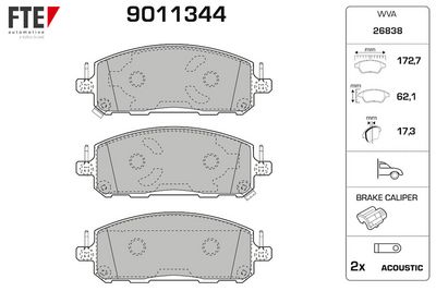 комплект спирачно феродо, дискови спирачки FTE 9011344