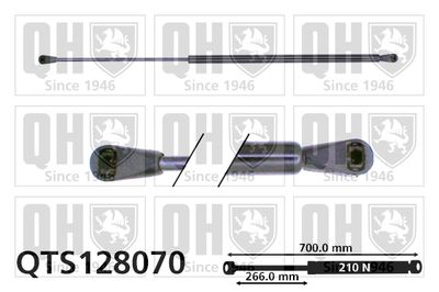 Газовая пружина, крышка багажник QUINTON HAZELL QTS128070 для RENAULT SUPER