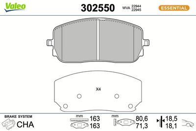 SET PLACUTE FRANA FRANA DISC VALEO 302550