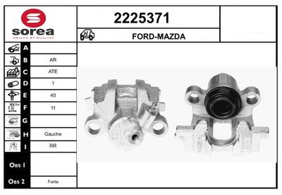 EAI 2225371 Тормозной суппорт  для MAZDA TRIBUTE (Мазда Трибуте)