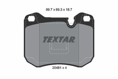 Комплект тормозных колодок, дисковый тормоз TEXTAR 2048102 для PORSCHE 928
